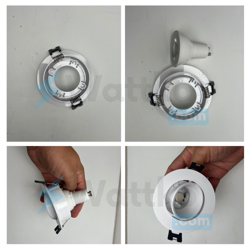 Aro Difusor Circular Para Empotrar Dirigible Blanco Para Foco GU10 Semi Profundo