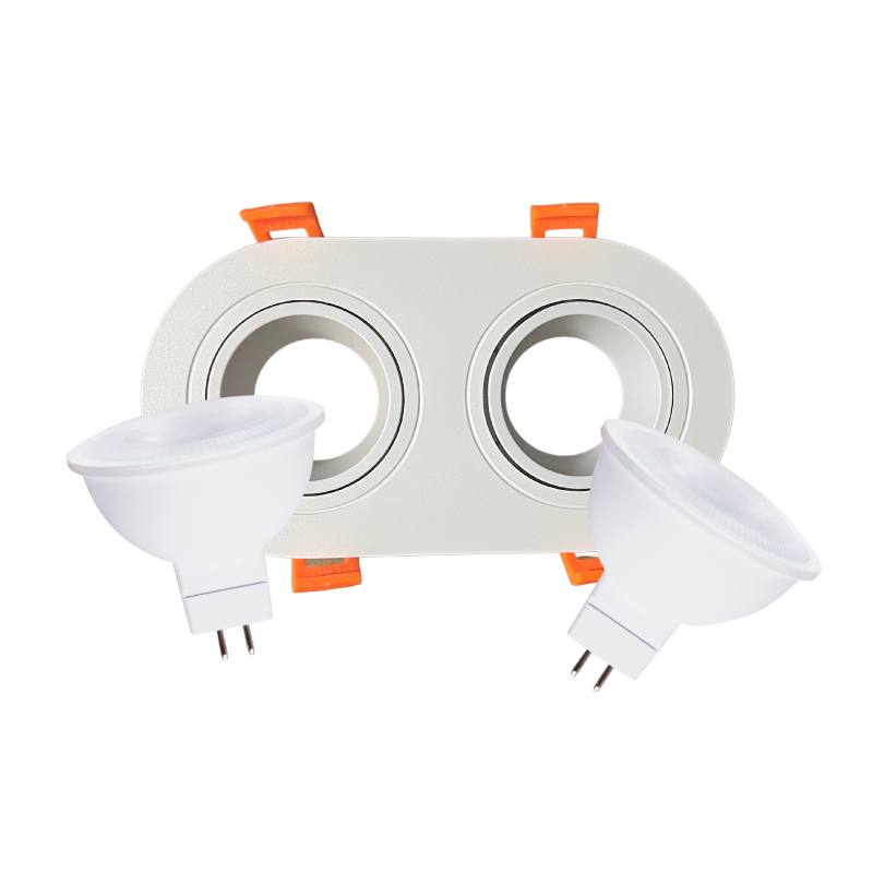 Double White Circular Adjustable Polycarbonate Recessed Diffuser