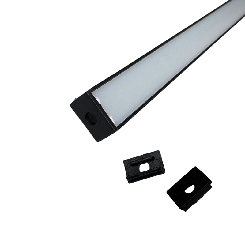 3m Perfil Aluminio Negro  1408B Empotrar/Sobreponer 14.4x8.8mm