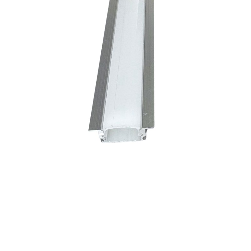 3M De Perfil De Aluminio Natural  102 Con Pestañas Empotrar 16.5x6.5mm