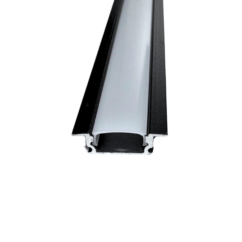 3M Black Aluminum Profile 102B with Recessed Tabs 16.5x6.5mm