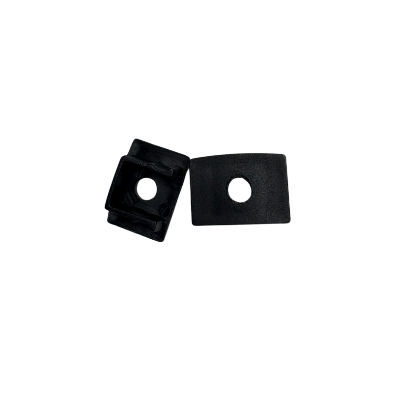 Kit 2 Tapas Perfil Aluminio Negro 130B 16.8x12mm