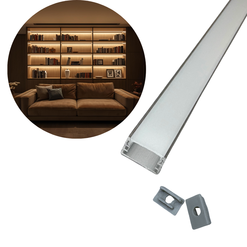 3m Perfil Aluminio Natural  1408 Empotrar/Sobreponer 14.4x8.8mm
