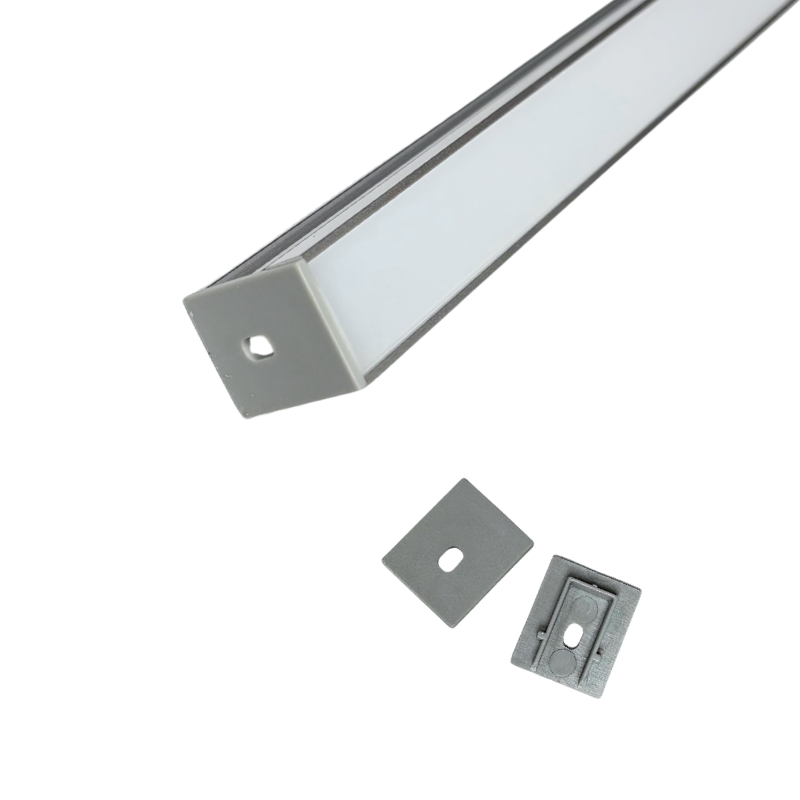 Kit 2 Tapas Para Perfil Aluminio 401 Reforzado 22.3 x 26.5 mm