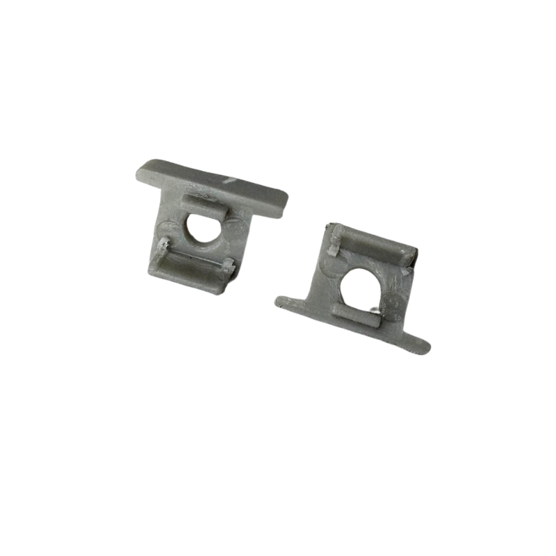 Kit 2 Tapas Perfil Aluminio Natural Con Pestaña 1010 10x10mm