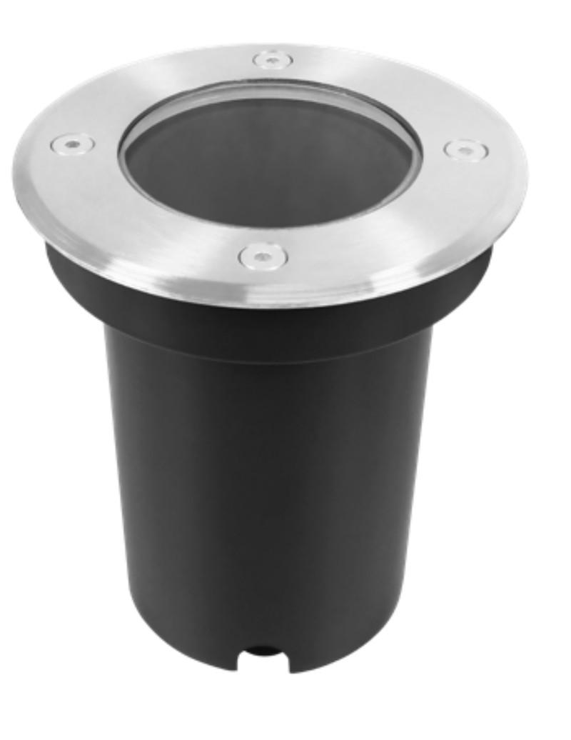 Luminario de piso base GU10 tapa de acero inoxidable cuerpo aluminio 100-240V IP67