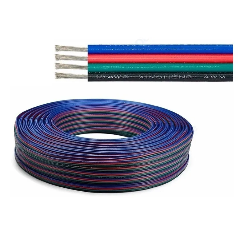 Meter of 22AGW gauge 4-conductor line cable for 4 pin FCOB COB RGB SMD RGB (Copy)