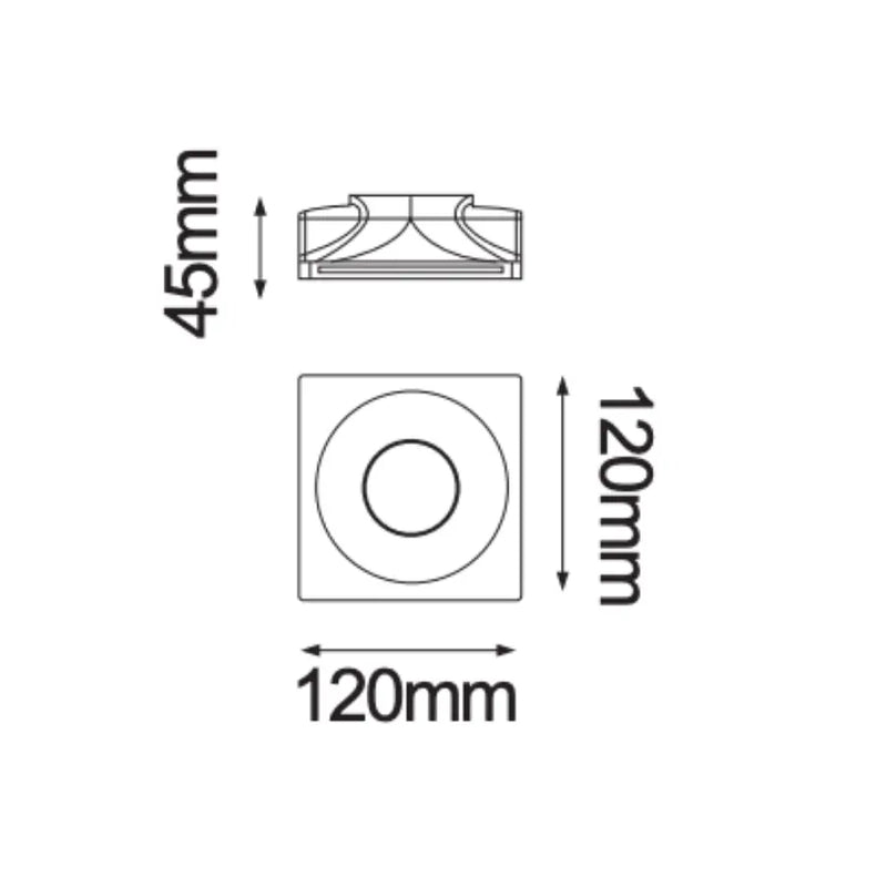 Ceiling light, GU10 BASE (without lamp) 25W maximum recessed trimless IP20