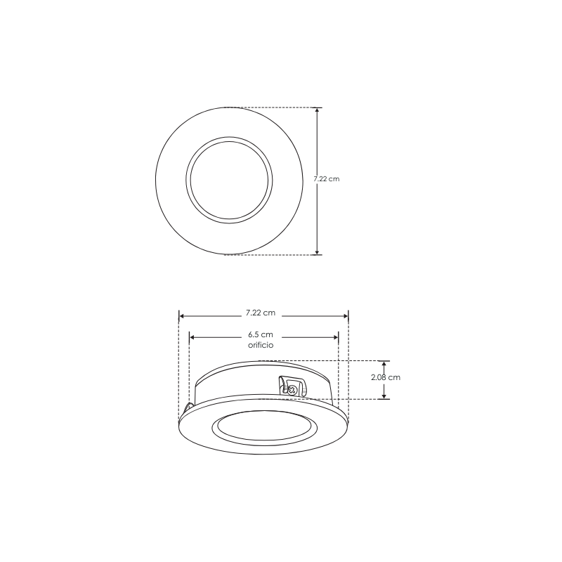 Luminaria Cortesía Sobreponer 4W Blanca o Negra Atenuable Blanco Neutro 4K