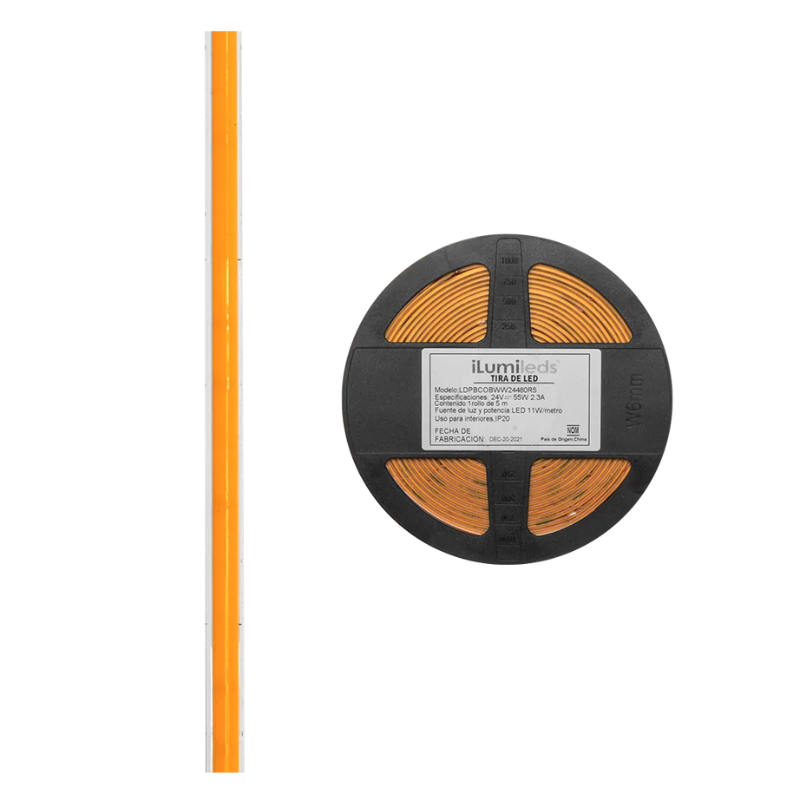 5M Extra-flat COB LED strip 24V 480 leds/M Warm White