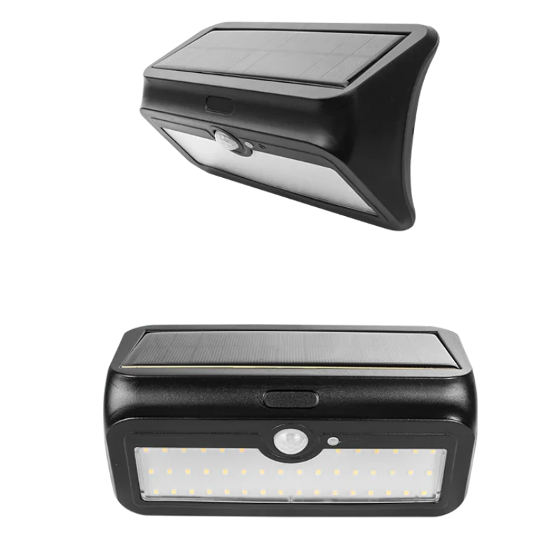 Solar LED light, warm white, 4W, surface mounted on wall, IP44
