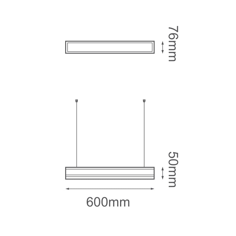 Lampara Lineal 60cm 16W CCT 3K,4K,6K Interconectable