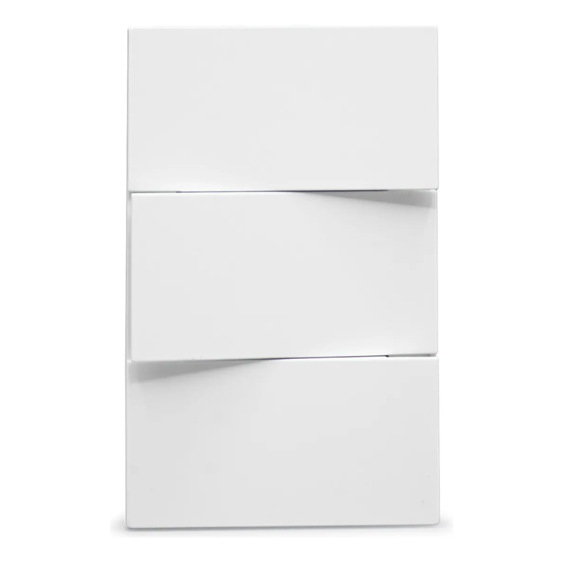 Apagador Triple Placa Color Blanco Luxury, Policarbonato