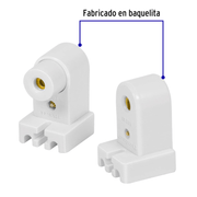 2 pz portalámparas p/tubo LED y fluorescente, base FA8 ( SLIM LINE ) - Wattko