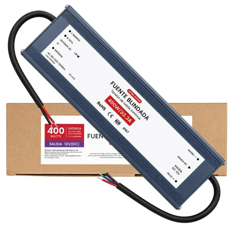 Fuente de Poder Blindada  12V 400W Exterior IP67