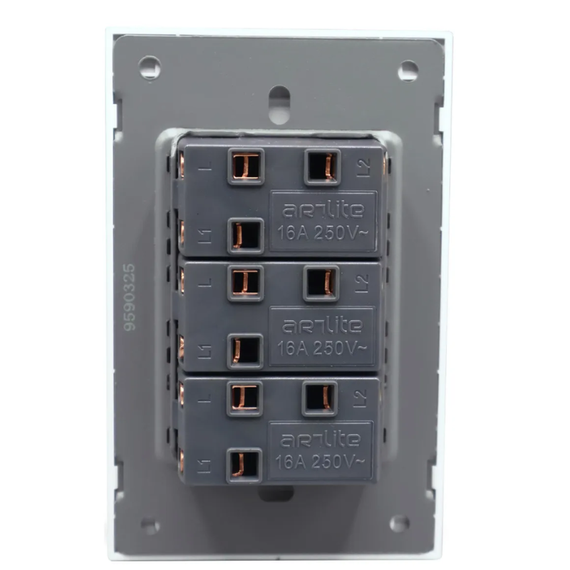 Apagador Triple Placa Color Blanco Luxury, Policarbonato