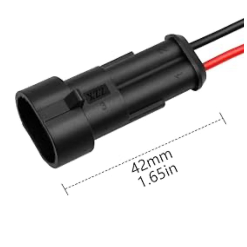 Par de conector de cable eléctrico impermeable sellado de 2 pines