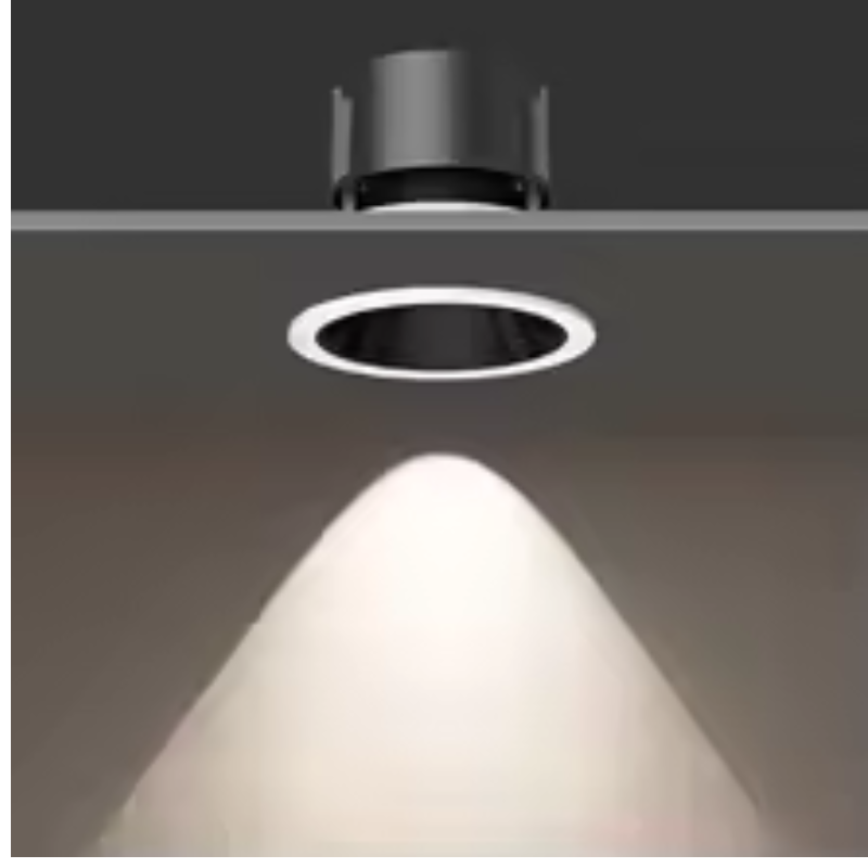 Dimmable anti-glare LED recessed ceiling light, 18W warm white 3000K COB spotlight