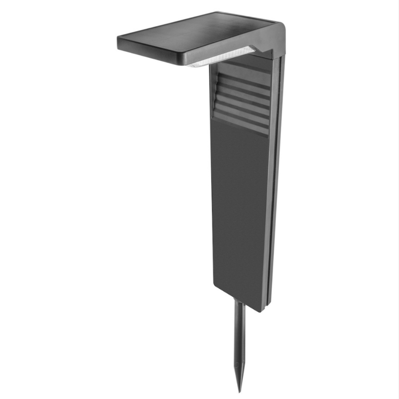 Luminaria solar tipo bolardo, de LED, blanco cálido, 2 Watts