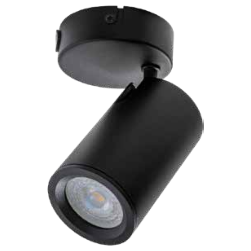 Luminaria Sobreponer Acabado Negro Dirigible Para Foco GU10 Serie HÉRCULES