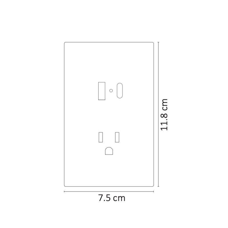 Placa Contacto Y Cargador USB, Tipo C, Color Negro Luxury, Policarbonato