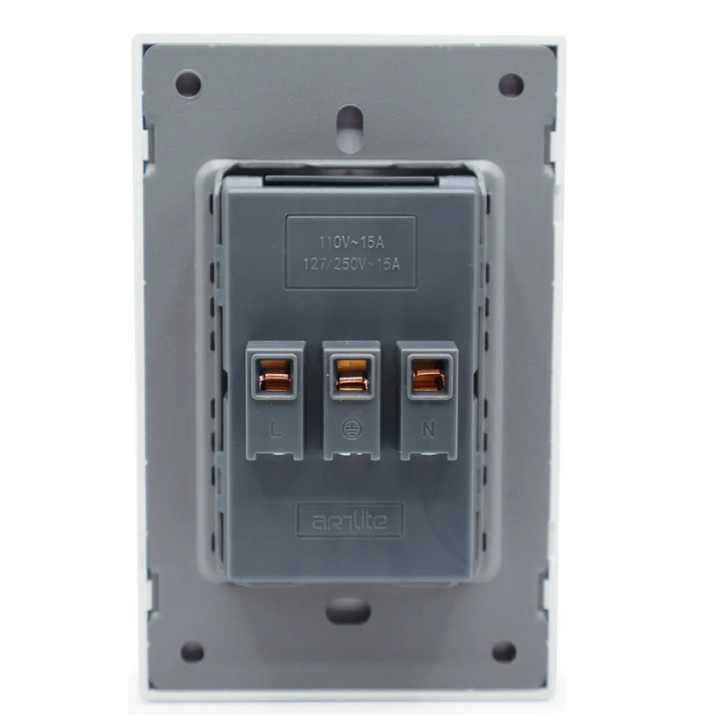 Placa Contacto Doble Color Blanco Luxury, Policarbonato