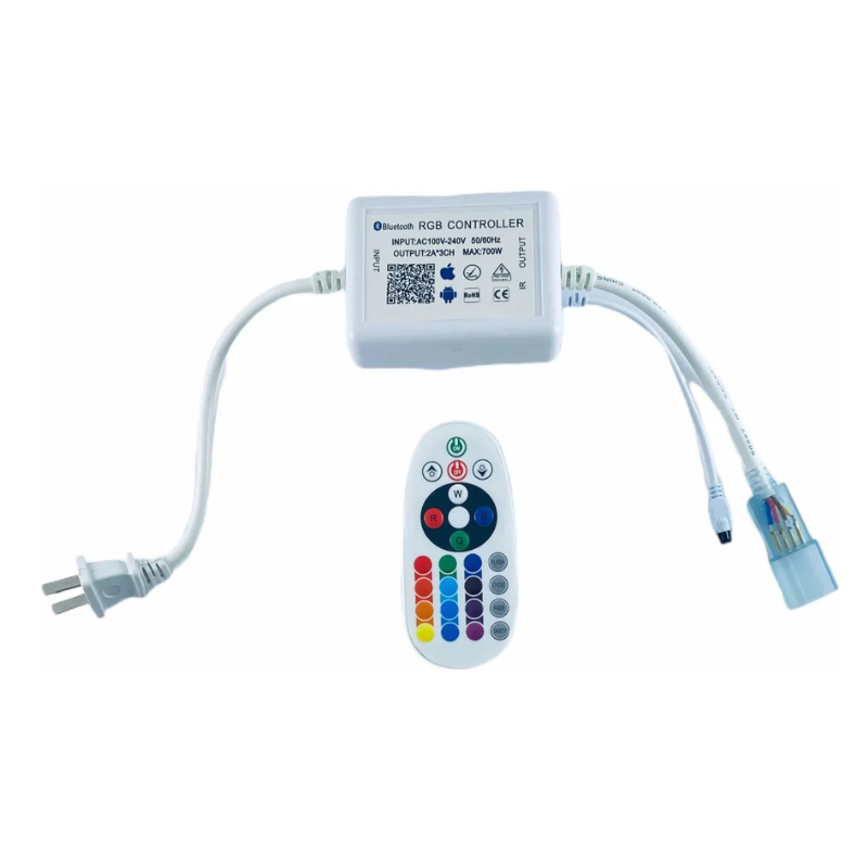 Controlador Manguera Neon Flex LED RGB 127v+Bluetooh