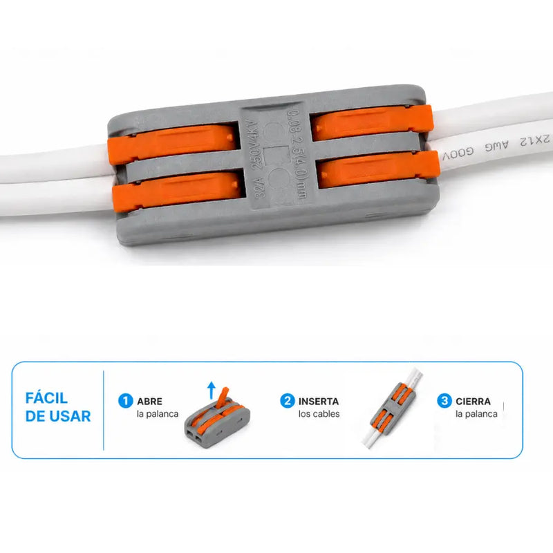 Conector Rápido Para Empatar Cable Duplex 2 entradas X 2 entradas  110V