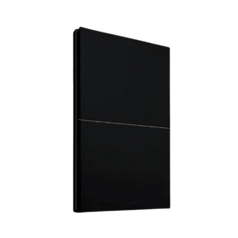 Apagador Doble Placa Color Negro Luxury, Policarbonato