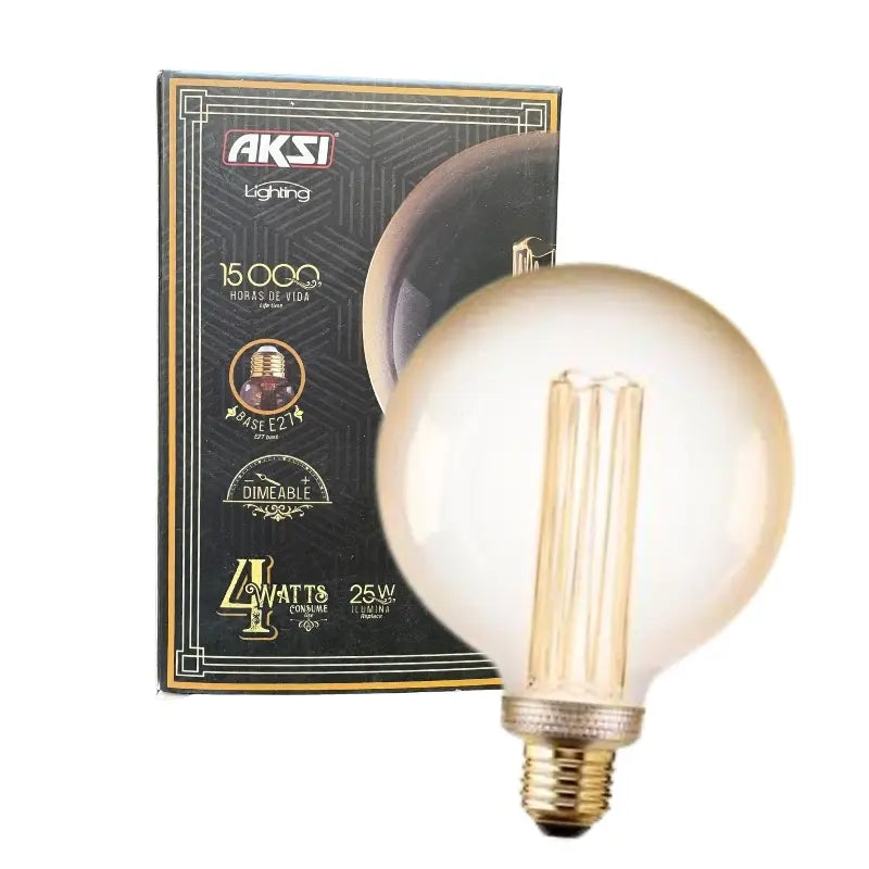 Foco Vintage Tornado Globo 4W Blanco Cálido 2200k Base E27 Dimeable