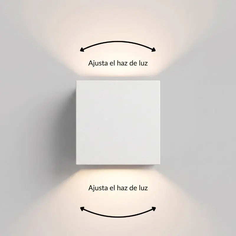 Luminaria Cubo Blanco 6W 3K Cálido Haz De Luz Ajustable 120V IP65 Uso Exterior