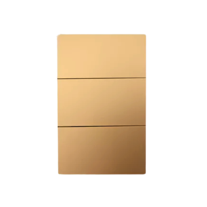Luxury Gold Color Triple Plate Switch, Polycarbonate