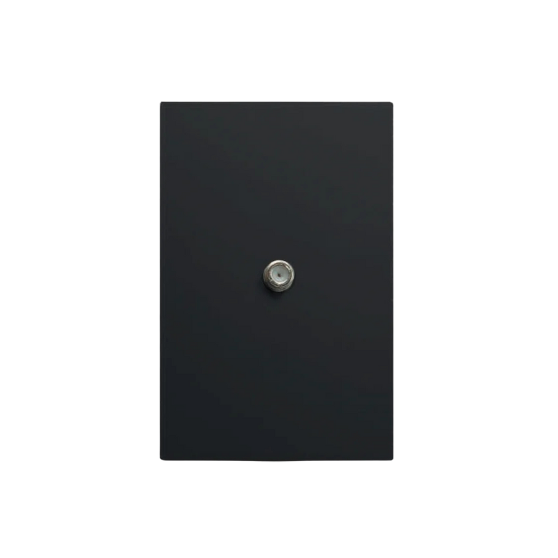 Placa Coaxial Para TV Color Negro Luxury, Policarbonato