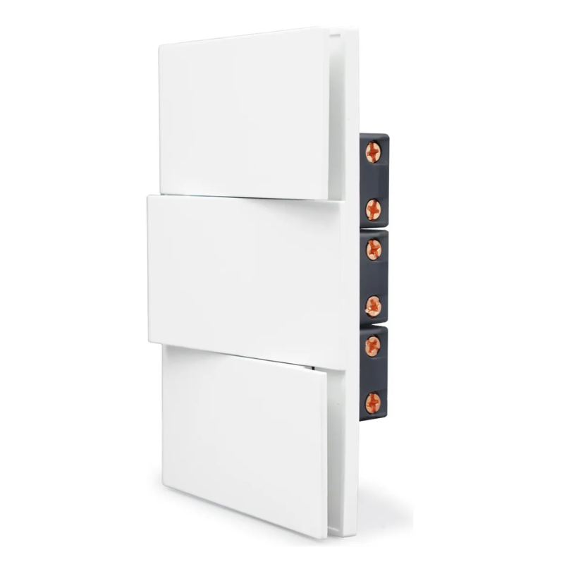 Apagador Triple Placa Color Blanco Luxury, Policarbonato