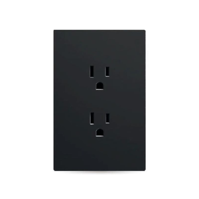 Placa Contacto Doble Color Negro Luxury, Policarbonato