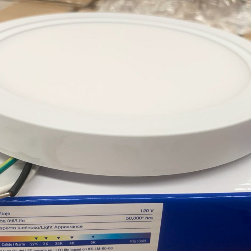 Lampara LED 12W Sobreponer Aspen CCT 27K-5K Uso Exterior