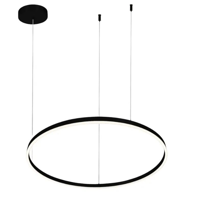 Lampara Colgante Negra Circular D80CM   Negra 4K Blanco Neutro