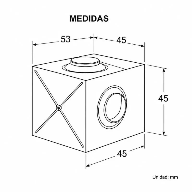 Luminaria Cortesía 4W Sobreponer Efecto Cruz Cálida 3K IP65 Exterior