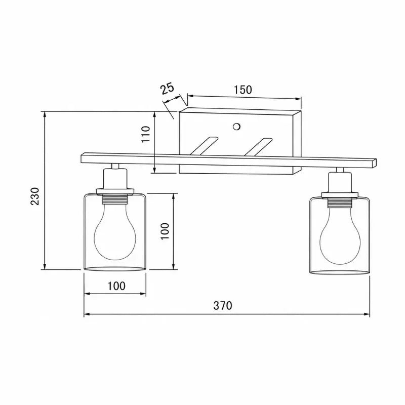Luminario De Pared  Para Baños Para Usarse Con 2 Foco E27