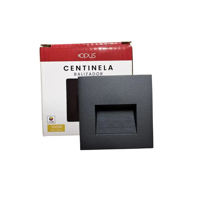 Luminaria Cortesía Negra 3W Empotrar Cuadrada Cálida 3K IP65 Exterior