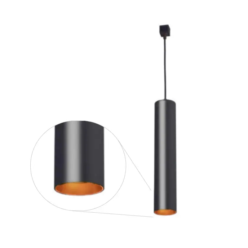 Luminaria Colgante 10W Color Negro De Riel Electrificado 127V Blanco Cálido
