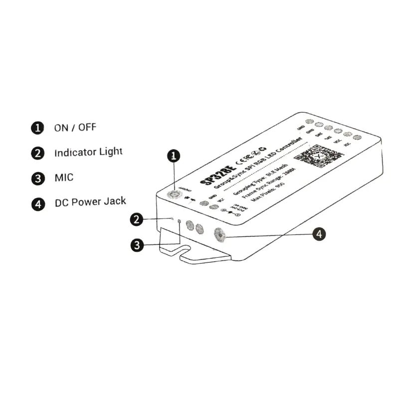 Controlador LED Pixel Conexión BLE MESH SP328E  900PX