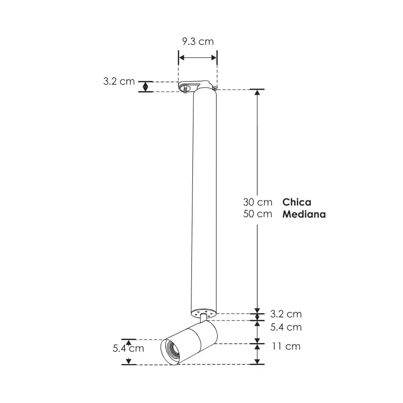 Spot Suspendido Color Negro 50cm/ 30 cm De Riel Electrificado 127V Para Foco GU10