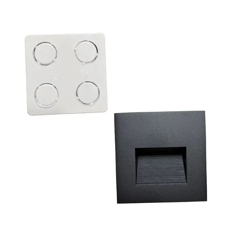Luminaria Cortesía Negra 3W Empotrar Cuadrada Cálida 3K IP65 Exterior