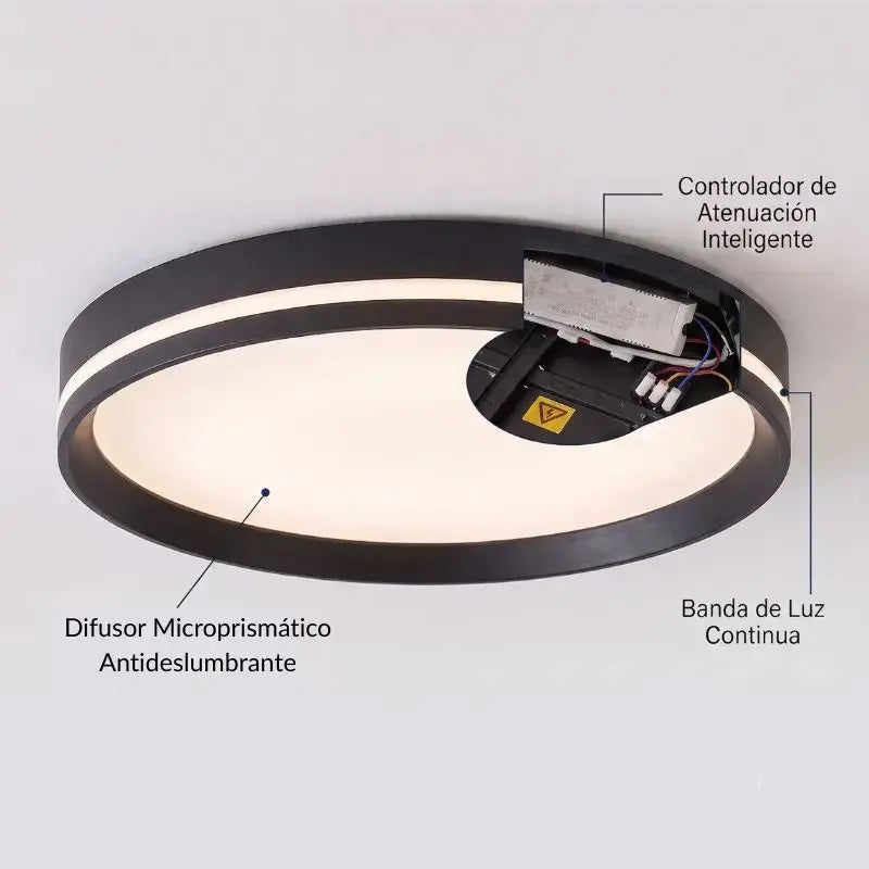 Luminaria 32W  Sobreponer Color Negro CCT Cambio De Tono Blanca Cálido a Frío, Atenuable Smart