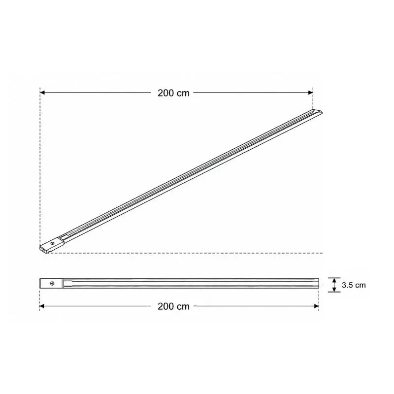 Riel Electrificado 2 hilos Negro 110v Sobreponer 200cm OP