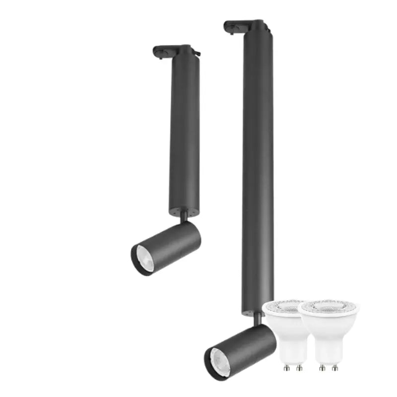 Spot Suspendido Color Negro 50cm/ 30 cm De Riel Electrificado 127V Para Foco GU10