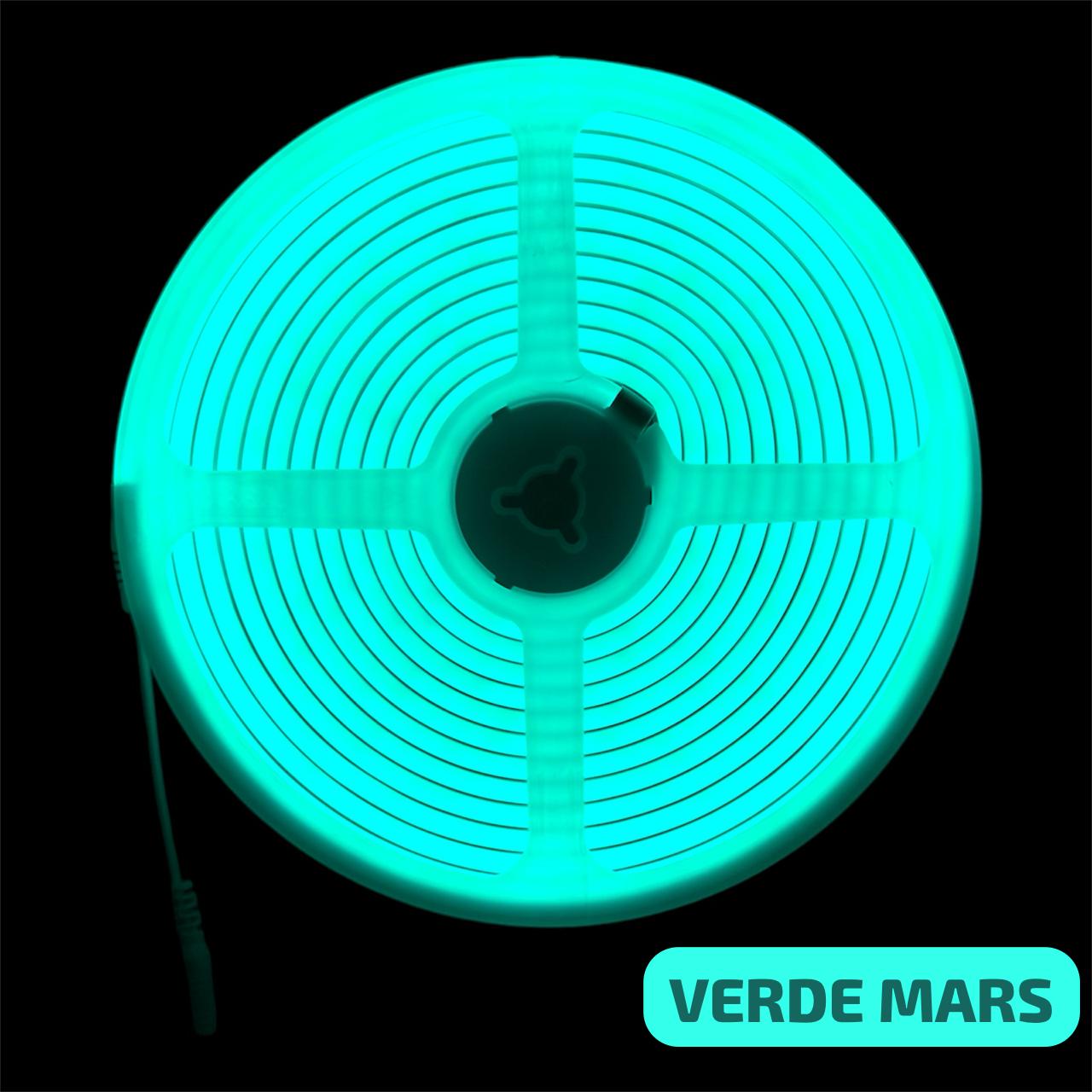 5M Tira Neon LED Verde Mars 6W Metro 12V Resistente Al Agua - Wattko