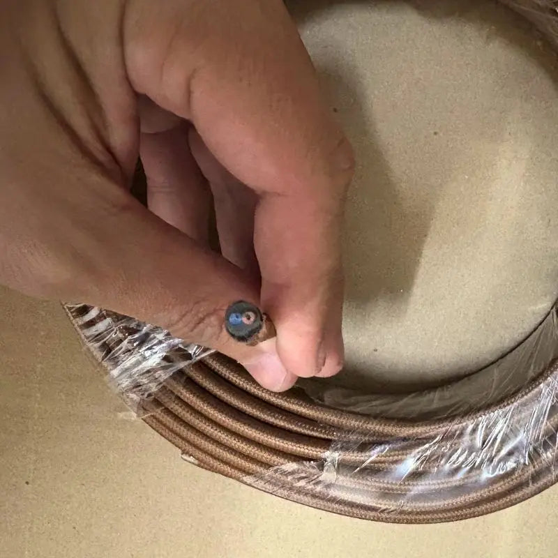 Metro de Cable Textil Cafe De Cobre Uso Rudo Dos Polos Calibre 18 AWG