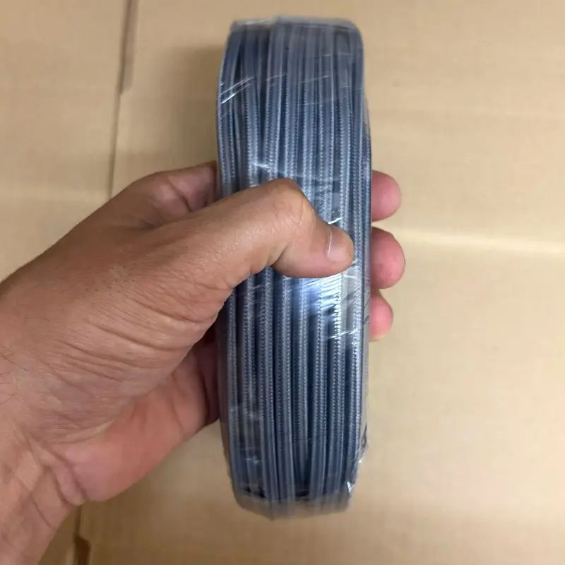Metro de Cable Textil Gris Oxford De Cobre Uso Rudo Dos Polos Calibre 18 AWG